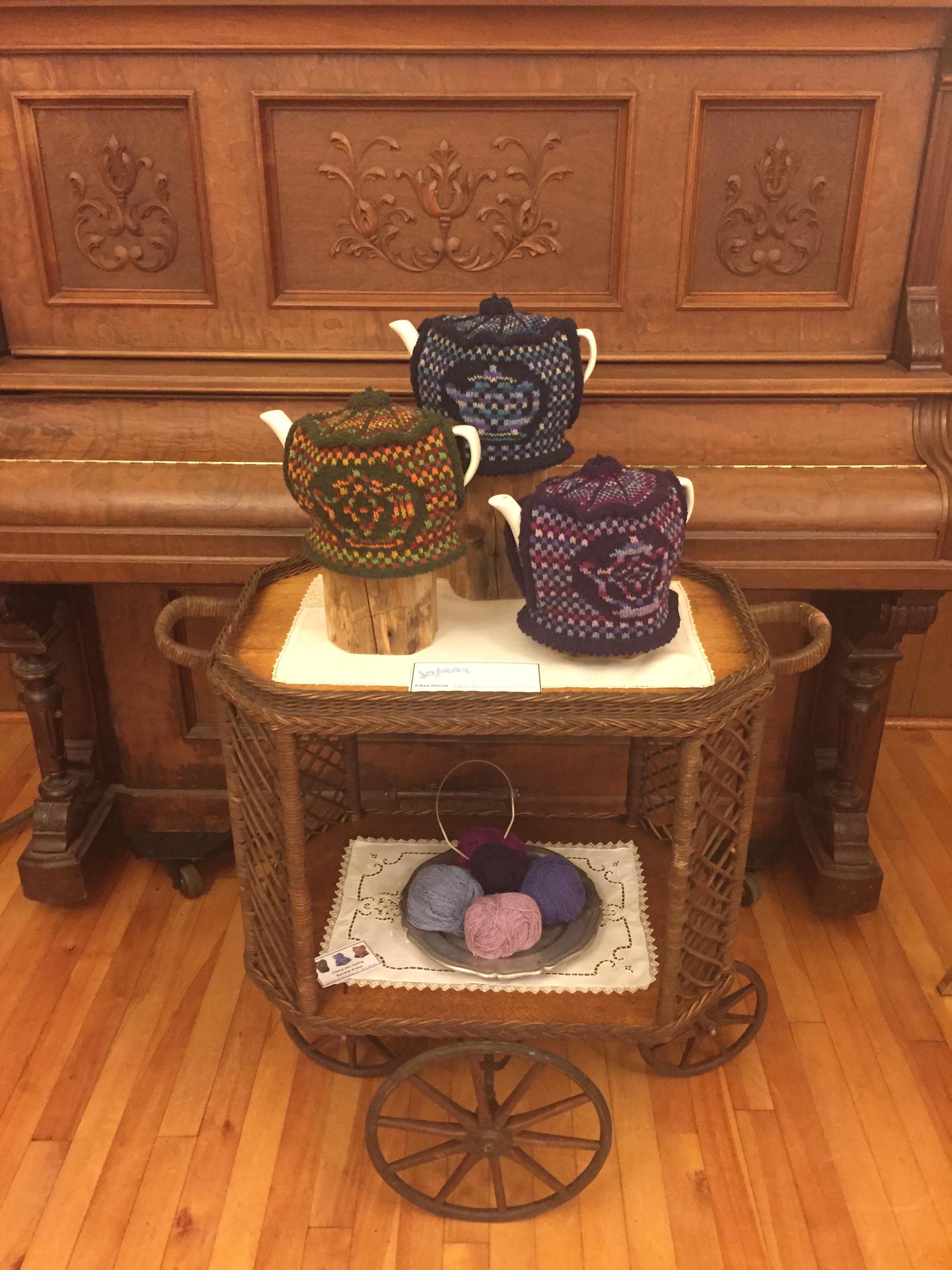 Knitted tea cosies