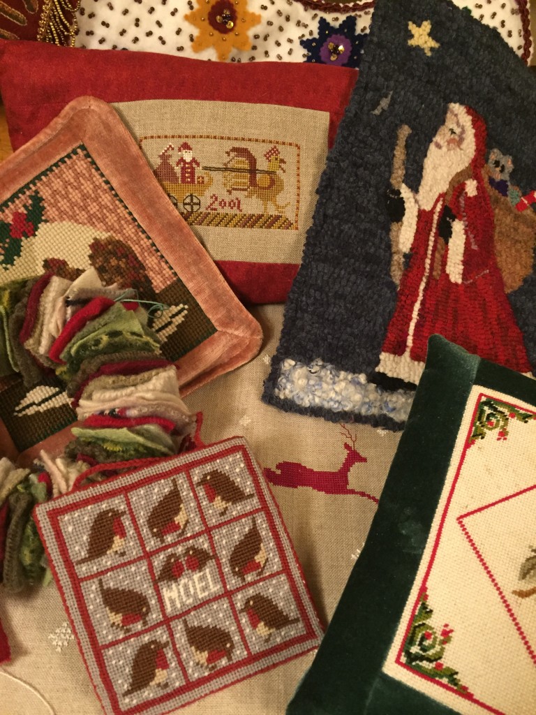 Some Christmas themed stitched pieces.