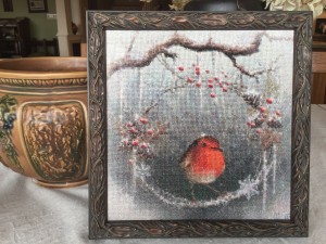 Cross-stitch framed at Frames on James 2018.