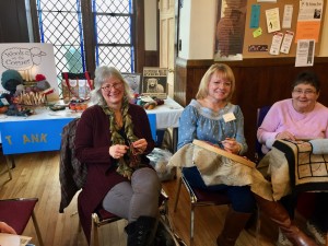 Donna, Marie and Mary working on their projects.