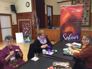 Kay, Annette and Brenda working away.