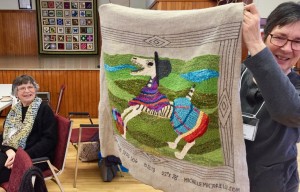 Day of the Dead Dog hooking in progress.
